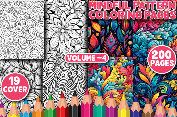 Download 200 Mindful Pattern Coloring Pages V - 4 - Premium Bundle