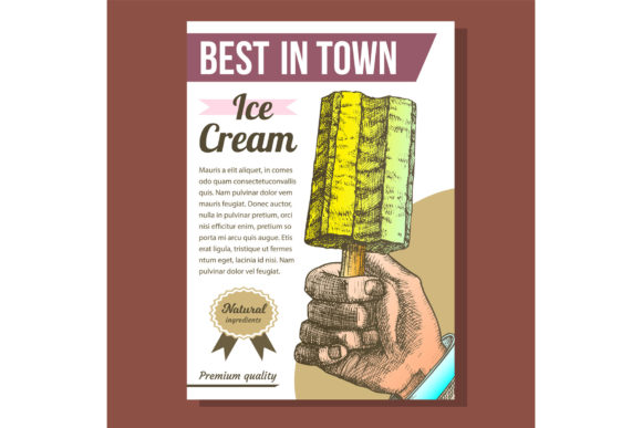 Download Hand Holding Ice Cream on Stick Poster - Premium Resources